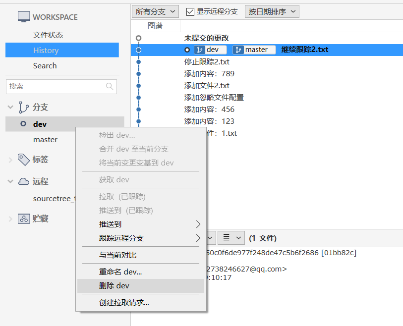 删除分支
